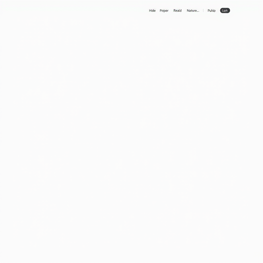 Ejemplo de interfaz minimalista moderna con abundante espacio en blanco, tipografía limpia, colores neutros y elementos de navegación simplificados