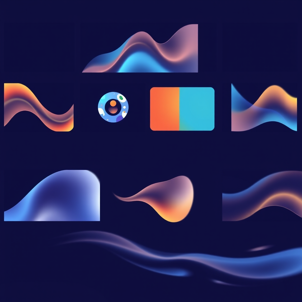 Técnicas de animación digital mostrando elementos gráficos en movimiento, transiciones suaves y efectos visuales para diseño web y redes sociales